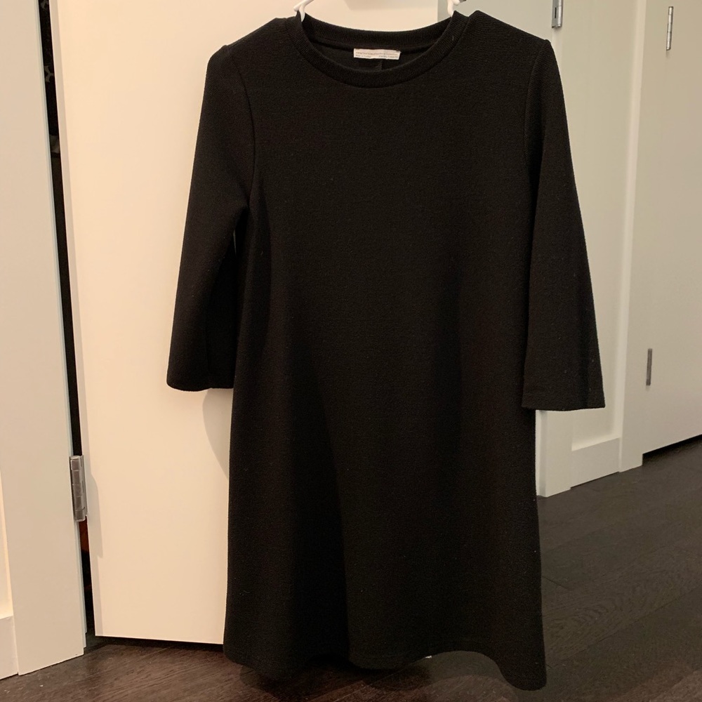 Zara Black 3/4 Sleeve Shift Dress S